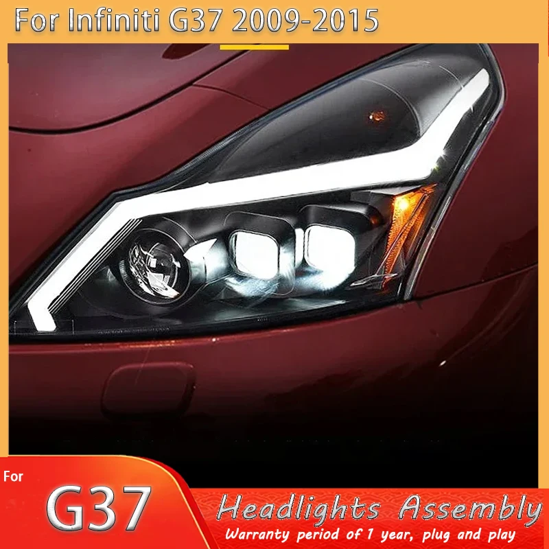 LED Lens Light for Infiniti G37 2010-2015 Headlight Assembly G25 Modified GTR Daytime Running Light Turn Signal Car Accessories