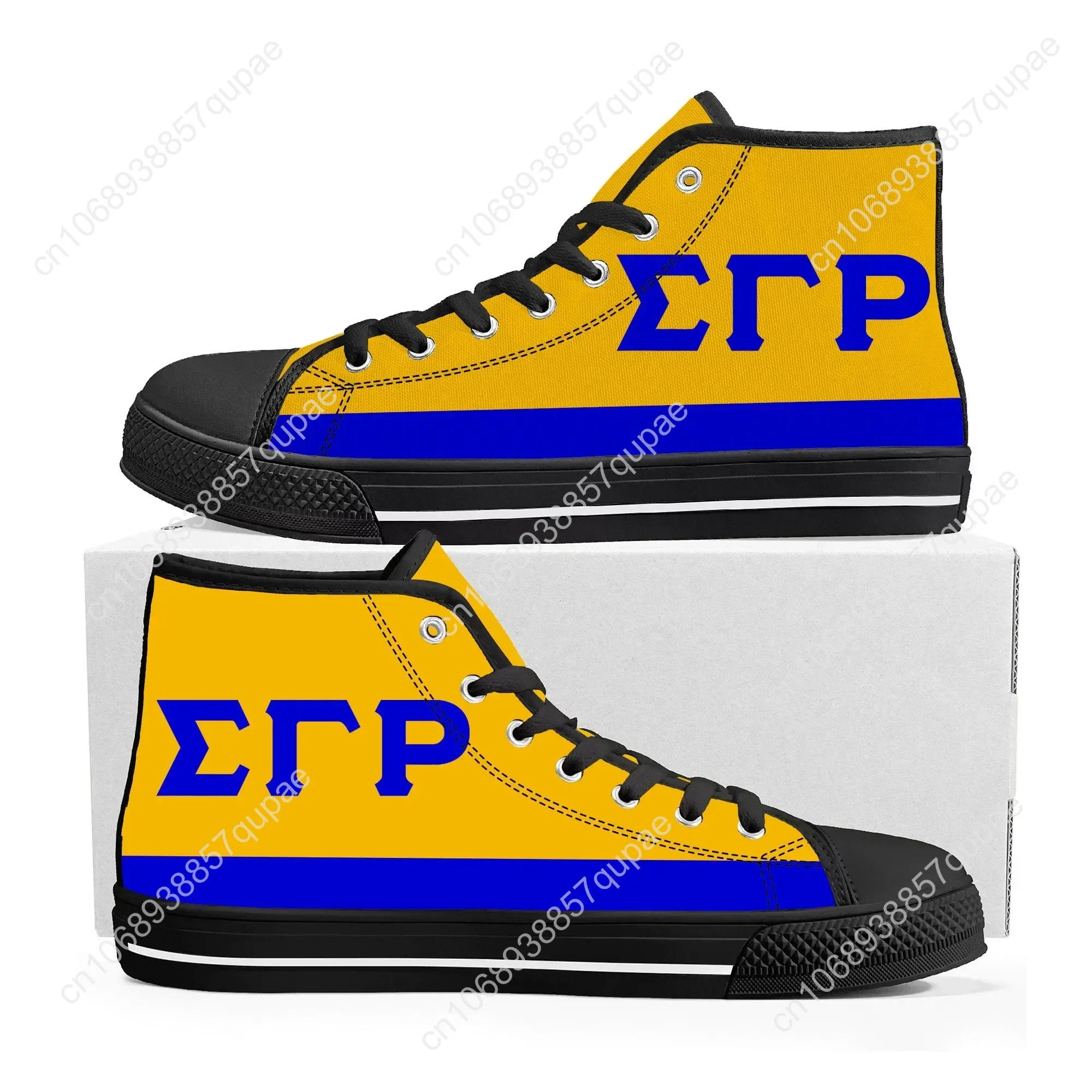 Rho Sorority ΣΓP 1922 High Top Sneakers Sigma Gamma Mens Womens Teenager Canvas Sneaker Casual Custom Made Shoes Customize Shoe