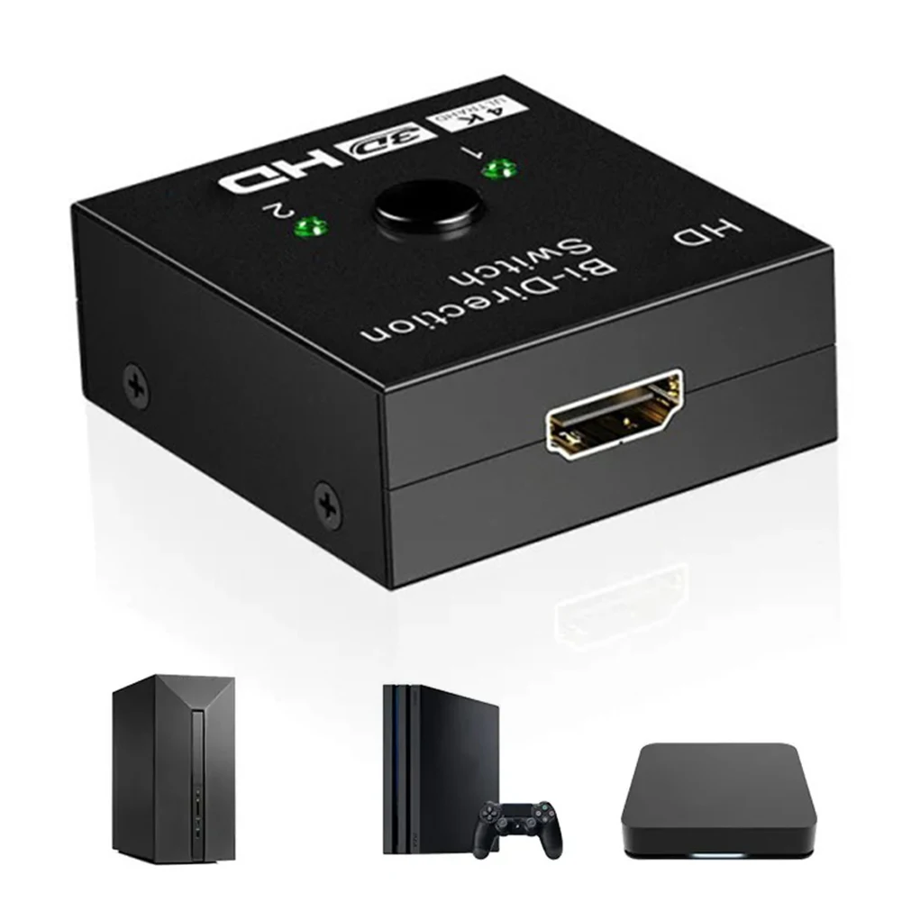 HDMI-Compatible Switch Splitter 4K 60hz HDMI-Compatible 2.0 Switcher 2 in 1 Out 1 in 2 Out Bi-Directional Switch 3D HDR