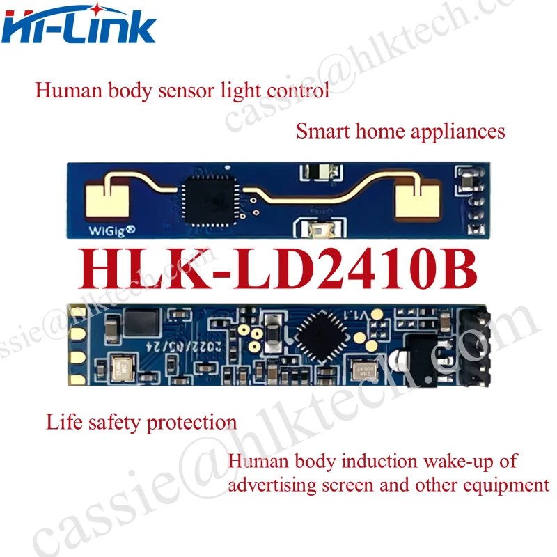 Hi-Link New Small Size 24GHz Human Presence Sensor module 90mA Sensing Distance 9 meters GPIO UART Support FMCW