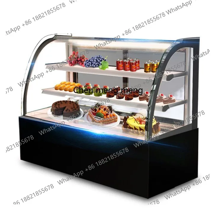 

Commercial fruit dessert glass refrigerated display cabinet size can be customized air-cooled fresh-keeping freezer