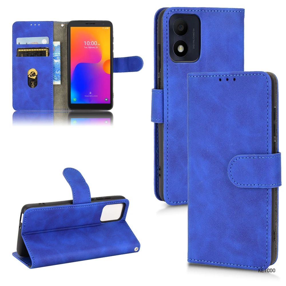 Magnetic Closure Flip Cover Leather Case for Alcatel 1S 3L 2021 1B 2022 Anti-fall Protective Shell Non-slip Stand Holder Fundas