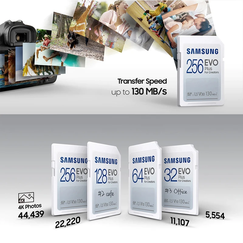 بطاقة SD كاملة الحجم ، 32 جيجابايت ، 64 جيجابايت ، GB ، GB ، GB ، cb ، Speeds نقل يصل إلى: Mbps ، DSLR وكاميرات بدون مرايا ، جهاز كمبيوتر شخصي