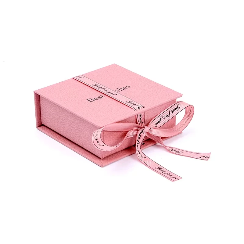 Caja de joyería, anillos, pendientes, collares, organizador de almacenamiento, cinta con lazo de papel, caja de regalo con tapa, caja de embalaje de regalo para exhibición de joyería