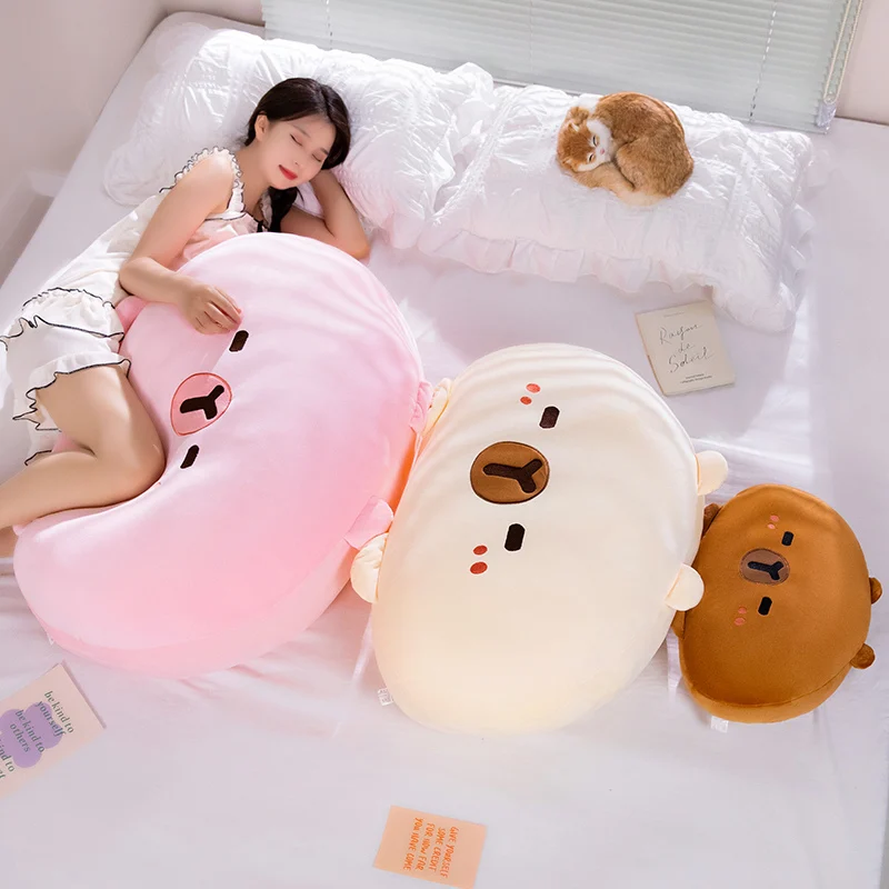 New Plush Pillow Stuffed Capybara Kawaii Cartoon Animal Plushie Soft Fluffy Water Animal Back Support Seat Cushion