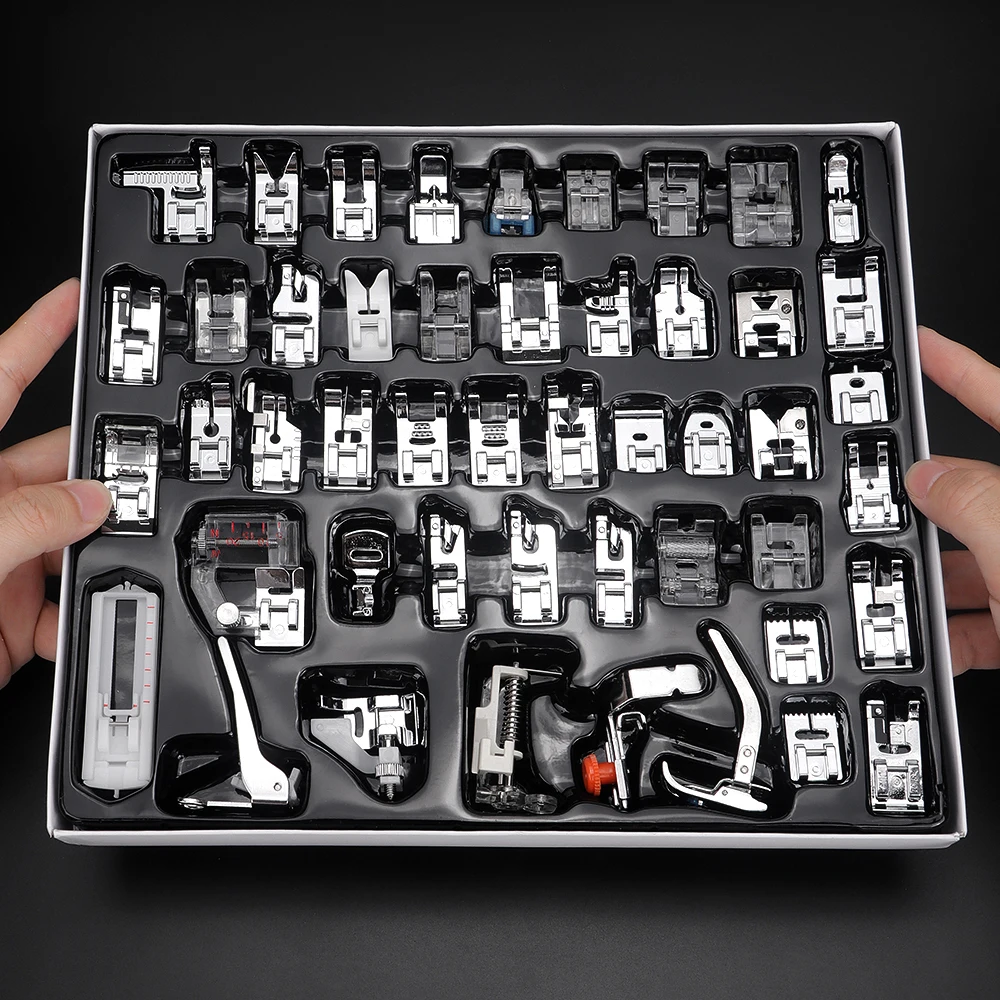

48Pcs Locking Edge Sewing Machine Presser Feet Foot Set for Brother, Babylock, Singer, Janome, Elna, Toyota, New Home,Simplicity