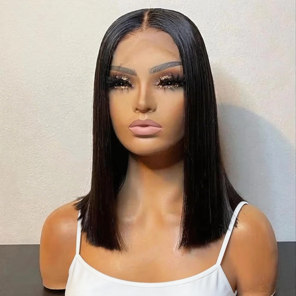 

7x5 Glueless Bob Wigs Human Hair 100% 13x6 HD Bone Straight Lace Frontal Wigs 250 Density Burmese Short Bob 13x4 Lace Front Wigs For Women Pre-plucked