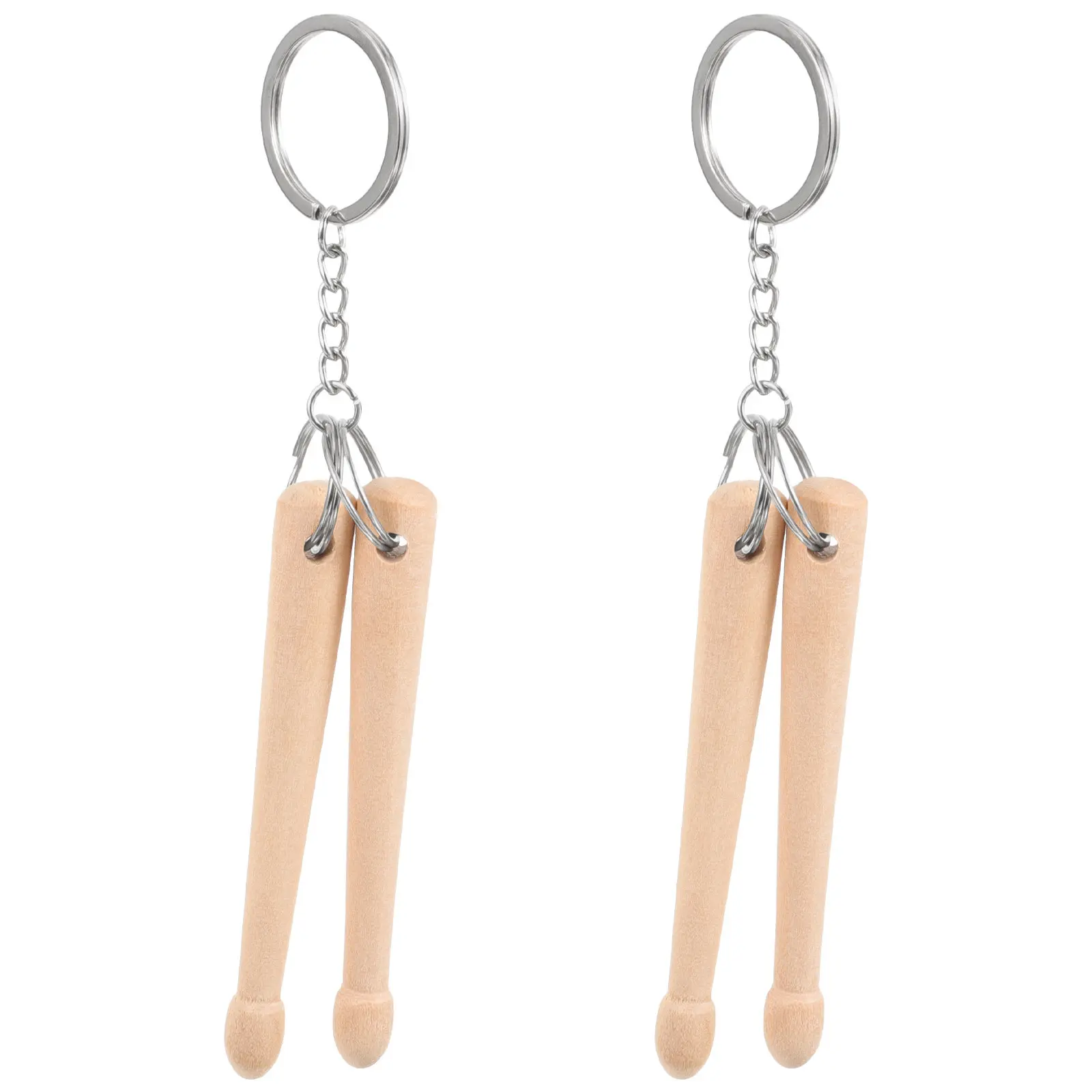 Wooden Keychain For Bag Pendant Keychain Christmas Stocking Stuffers Unique Natural Drummers Musicians