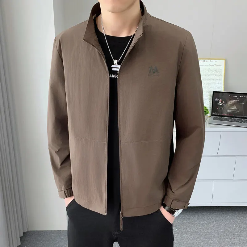 

Men's Light Breathable Stand-Up Collar Jacket Fashionable Stylish Versatile Casual Coat for Spring Summer