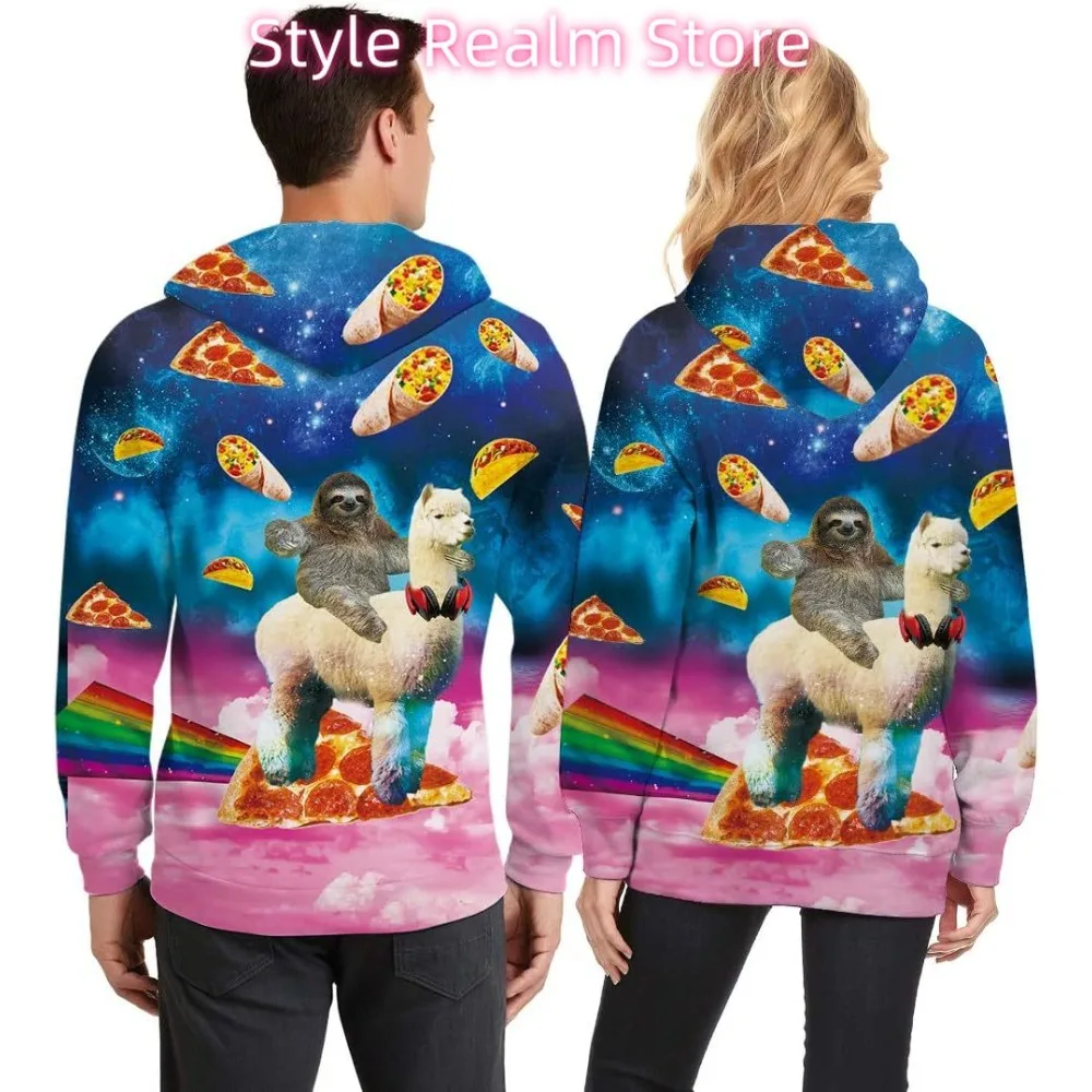 Unisex Cool 3D Fleece Liner Hoodies Upgrade Quality Pullover Novelty Print Sweatshirt With Front Pocket S-4XL #4