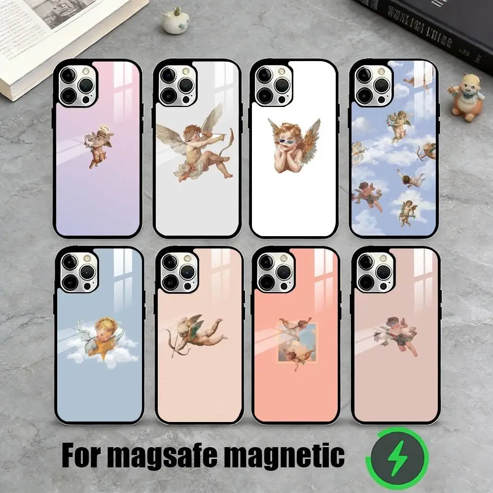 

A-Angel Wallpaper Phone Case For iPhone17,16,15,14,13,12,11 Plus,Pro Magnetic For Magsafe Wireless Charging