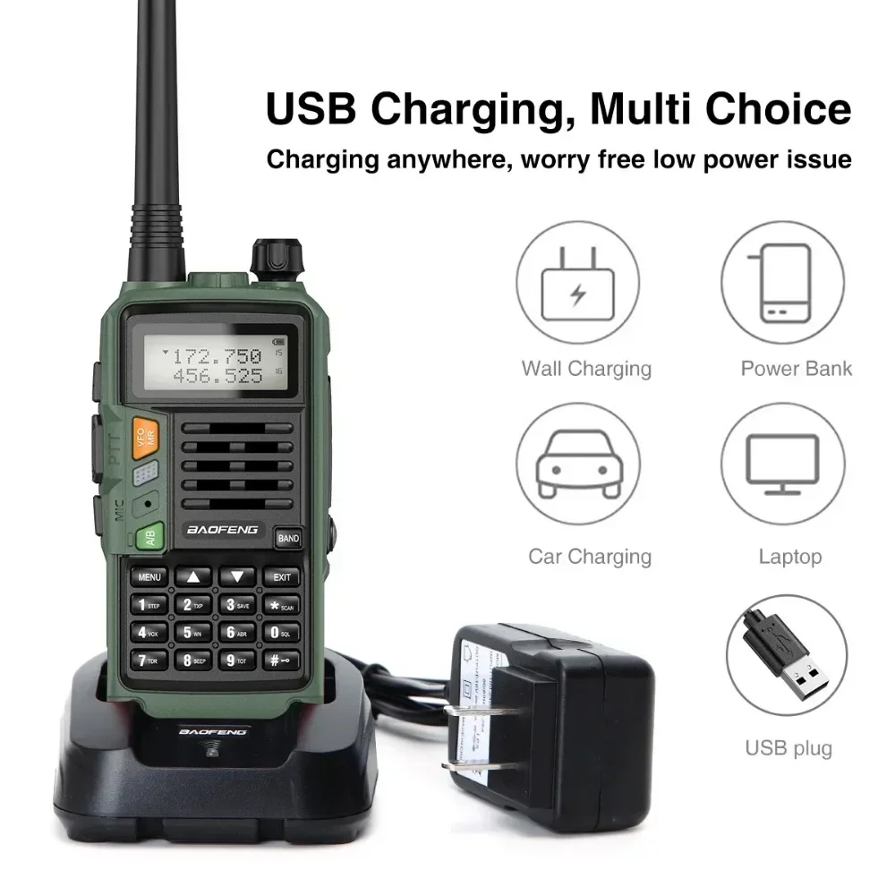 BAOFENG UV-S9 Plus V1 V2 Мощная портативная UHF VHF двухдиапазонная водонепроницаемая рация дальнего действия 16 км Ham UV-5R двусторонняя радиостанция