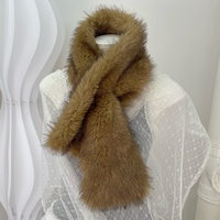 Korean version imitation fox scarf double-sided fur cross shawl for ladies Warm earmuffs Cycling and skiing winter accessories