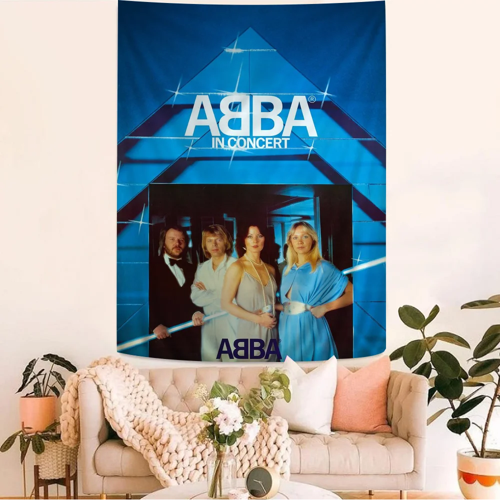 Class ABBA Band Cartoon Tapestry Hippie Flower Wall Carpets Dorm Decor Art Home Decor