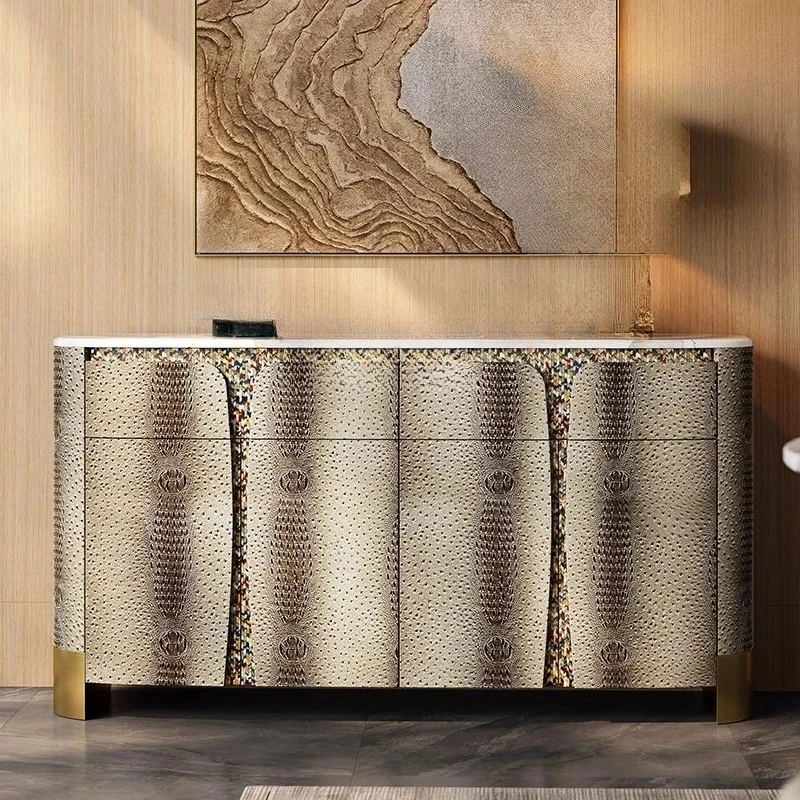 

Side cabinet Italian style, postmodern mansion, restaurant marble storage porch shoe cabinet