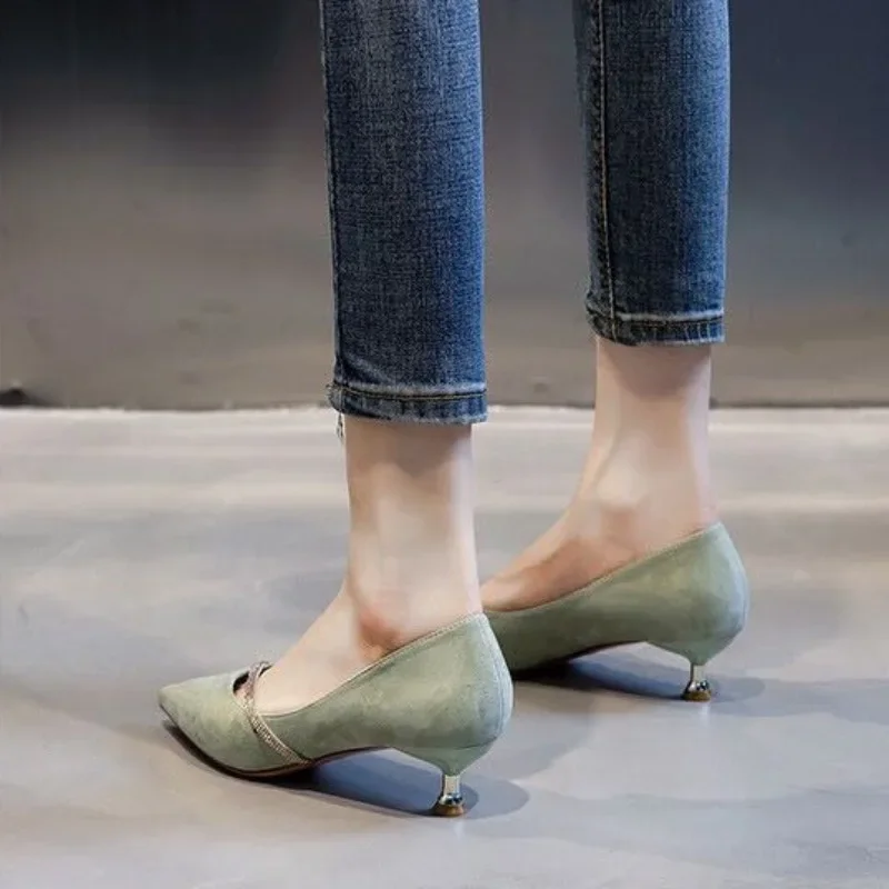 Ladies Pumps Formal Casual Women's Shoes Low Heel Elegant On Promotion Korean Style Luxury Brand Non Slip Trend Offer