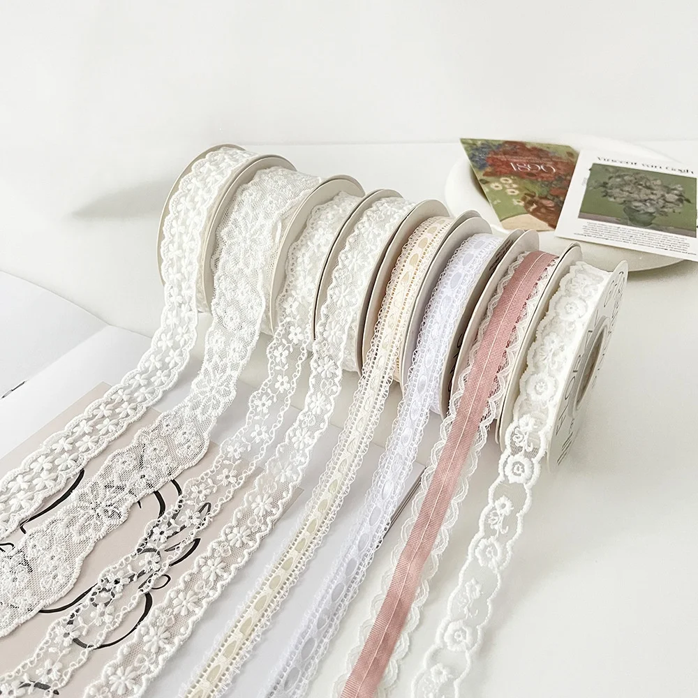 Jacquard Lace Ribbon for Flower Bouquet Gift Packaging Ribbon Handmade DIY Webbing Decoration Lace Sewing Accessories