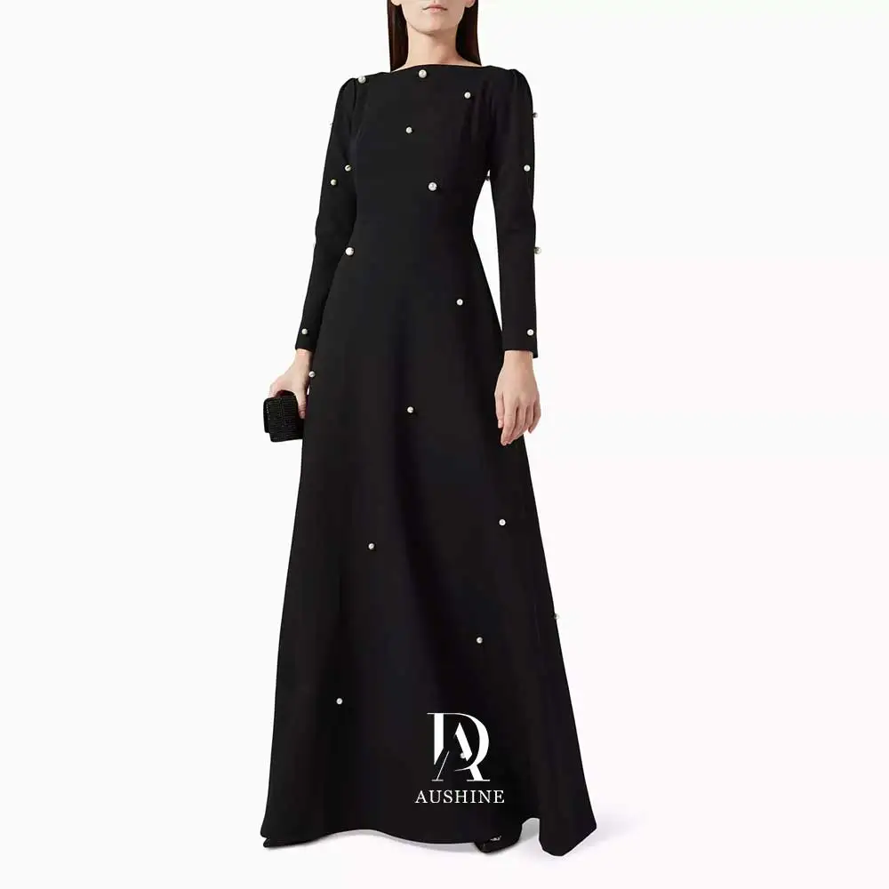 Aushine Dress Luxury Birthday Evening Dress Floor Length Full Sleeves Summer Elegant Wedding Party Gowns For Women Arab 2024Fu