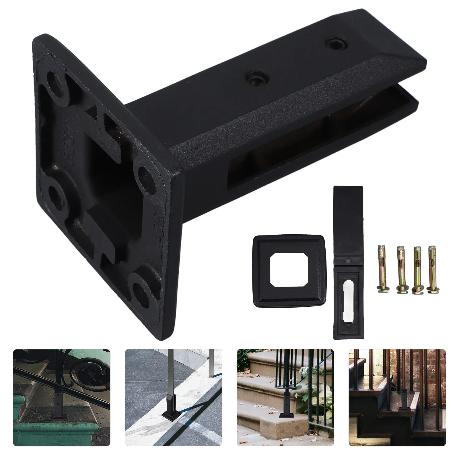 Stainless Steel Glass Clamp 155mm Flat Base Floor Mount Bracket for Pool Stairs Railing Easy Install