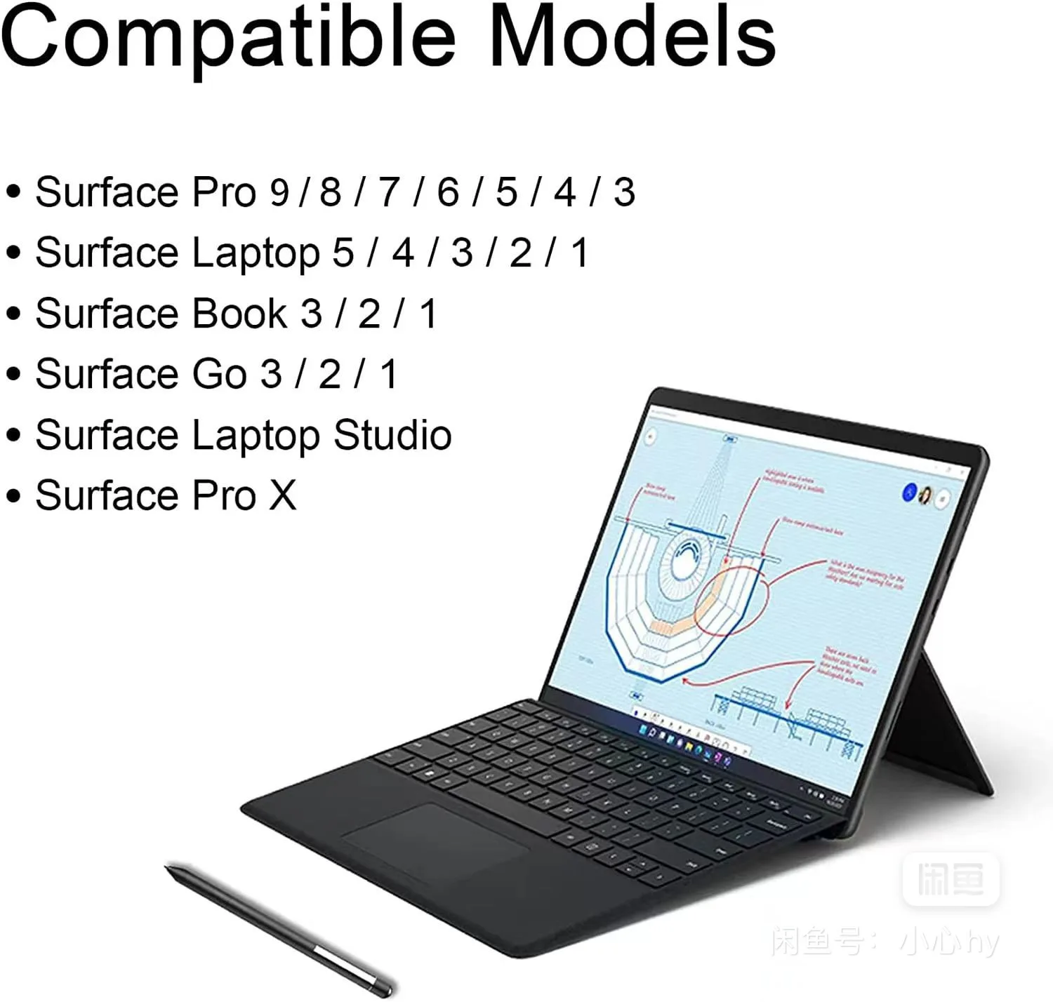 estudio tilt pressure sensing surfacepen livro c adequado para microsoft surface pro touch pen go3 laptop5 01