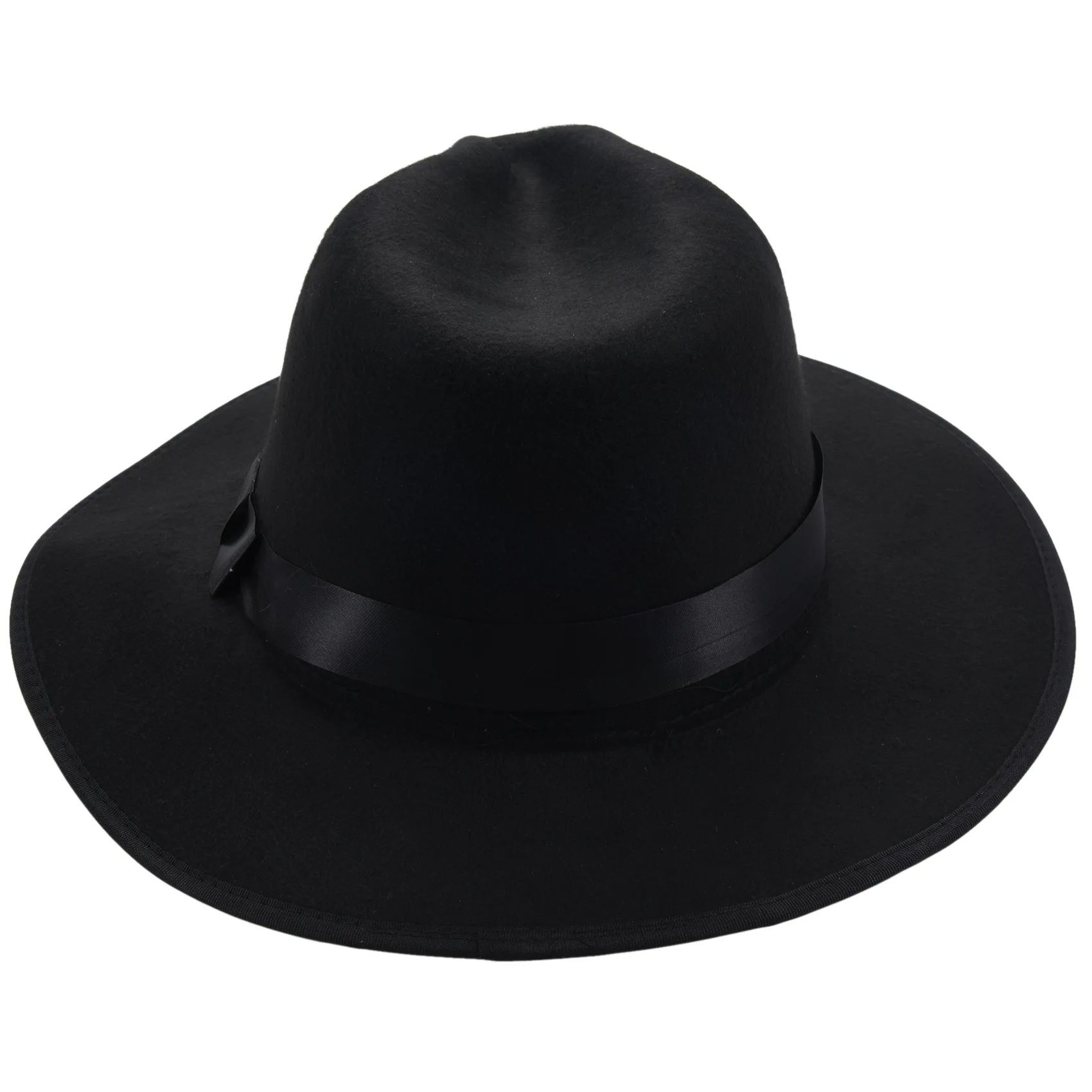 ABP-للجنسين الرجال النساء القبعات قبعات بنما فيدورا تريلبي مستقيم واسعة حافة الصلب ورأى الأسود