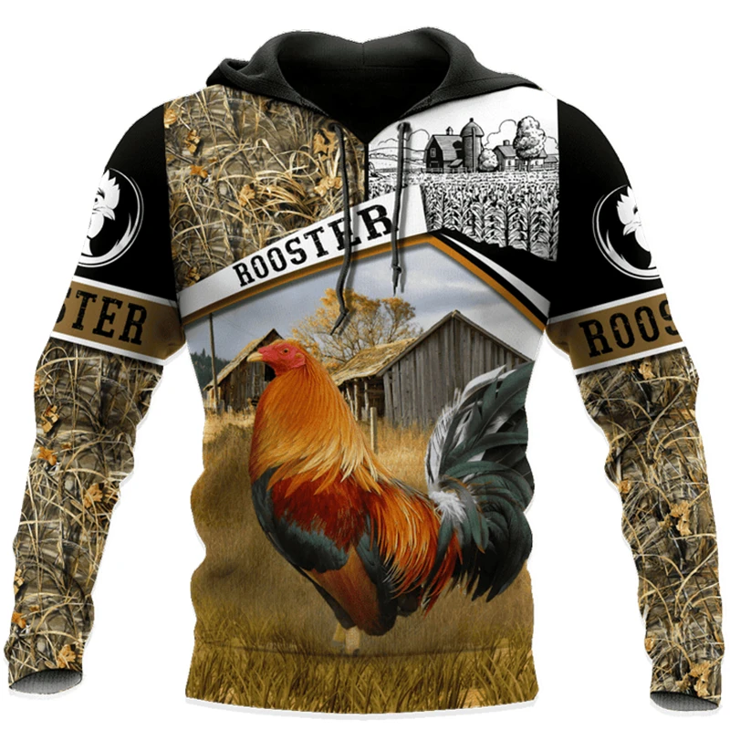 3D Print Rooster Camouflage Graphic Hoodie Men Tops New In Hoodies & Sweatshirts Women Harajuku Fashion Casual Y2k Pullover Tops