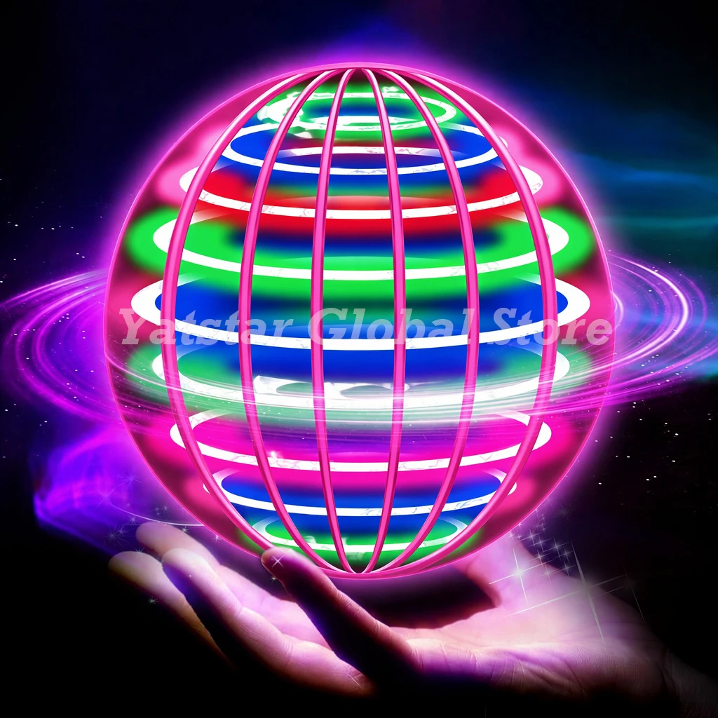 Magic Flying Ball Pro Mini LED Lights, 360° Rotating Boomerang Spinner, Hand Remote Control Toy, Outdoor Gift for Teens & Adults
