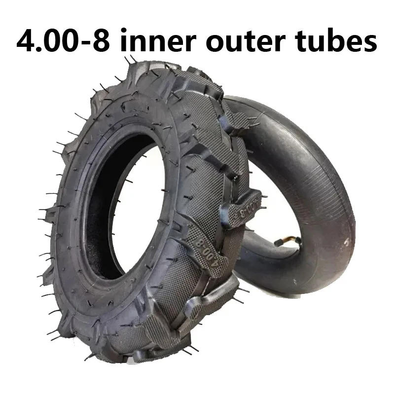 

4.00-8 Tires, Suitable for Micro Tillers, Agricultural Machinery Tires, 400-8 Rubber Inner and Outer Tire Accessories