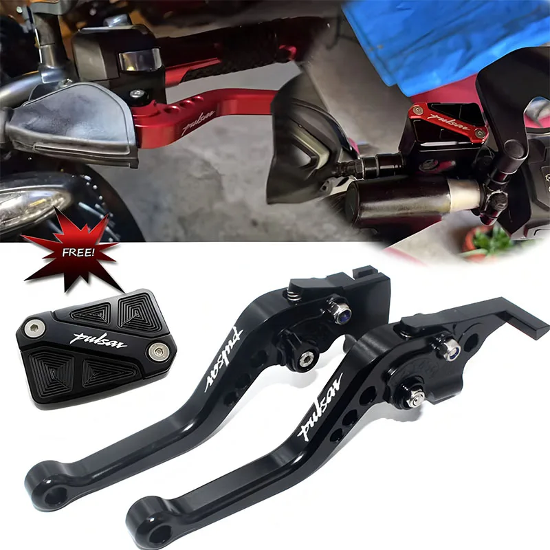 Ajuste para Bajaj Pulsar 200 NS/200 RS/200 A palancas de embrague de freno corto de motocicleta depósito de líquido de freno delantero
