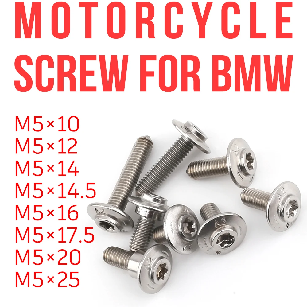 Motorcycle M5 Stainless Steel Screws For BMW R1250GS R1300GS F850GS F750GS K1600 GTL S1000RR S1000XR G310GS Bolts Accessories