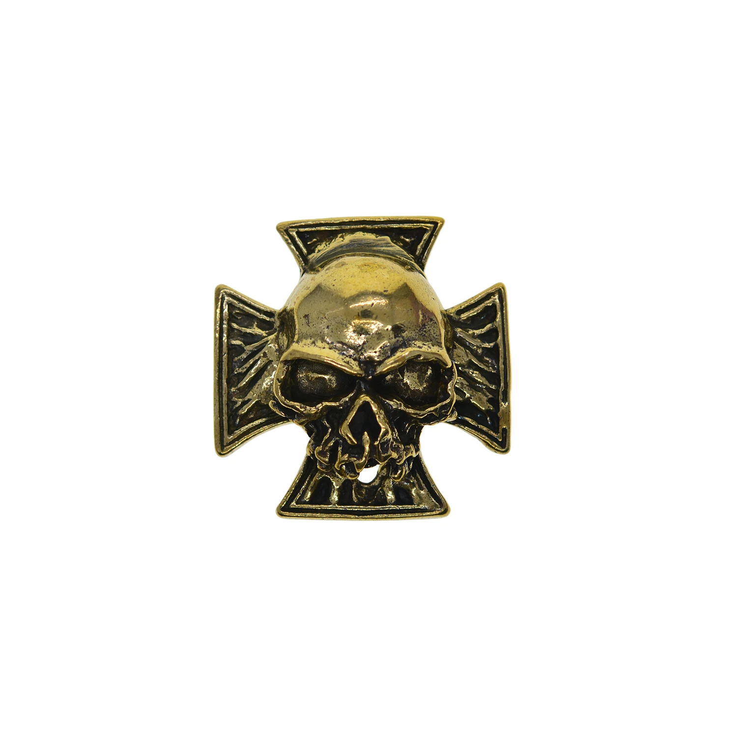 Retro Brass 1.3inch 34mm Large Cross Scary Skull Screw Lock Concho Rivet Belt Craft Decor Belt Saddle Blanket Hats Wallet Bag