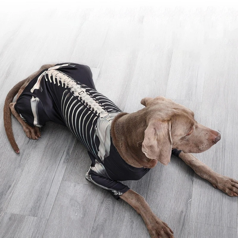 Disfraz Halloween para mascotas, sudaderas con capucha esqueletos, ropa para perros patas, sudadera para