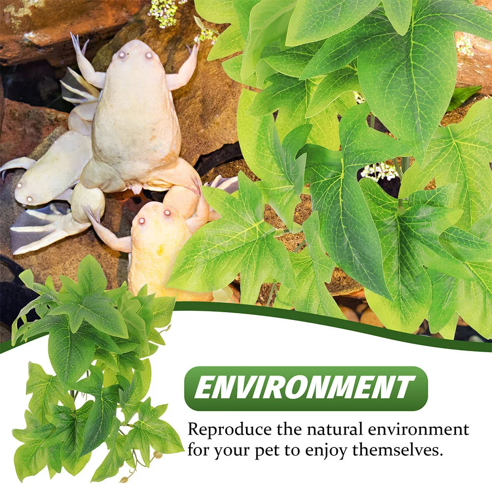 

Simulated Hanging Reptile Plant Lifelike Artificial Leaves For Terrarium Decor Reptile Tank Turtle Box Indoor Pet Climbing
