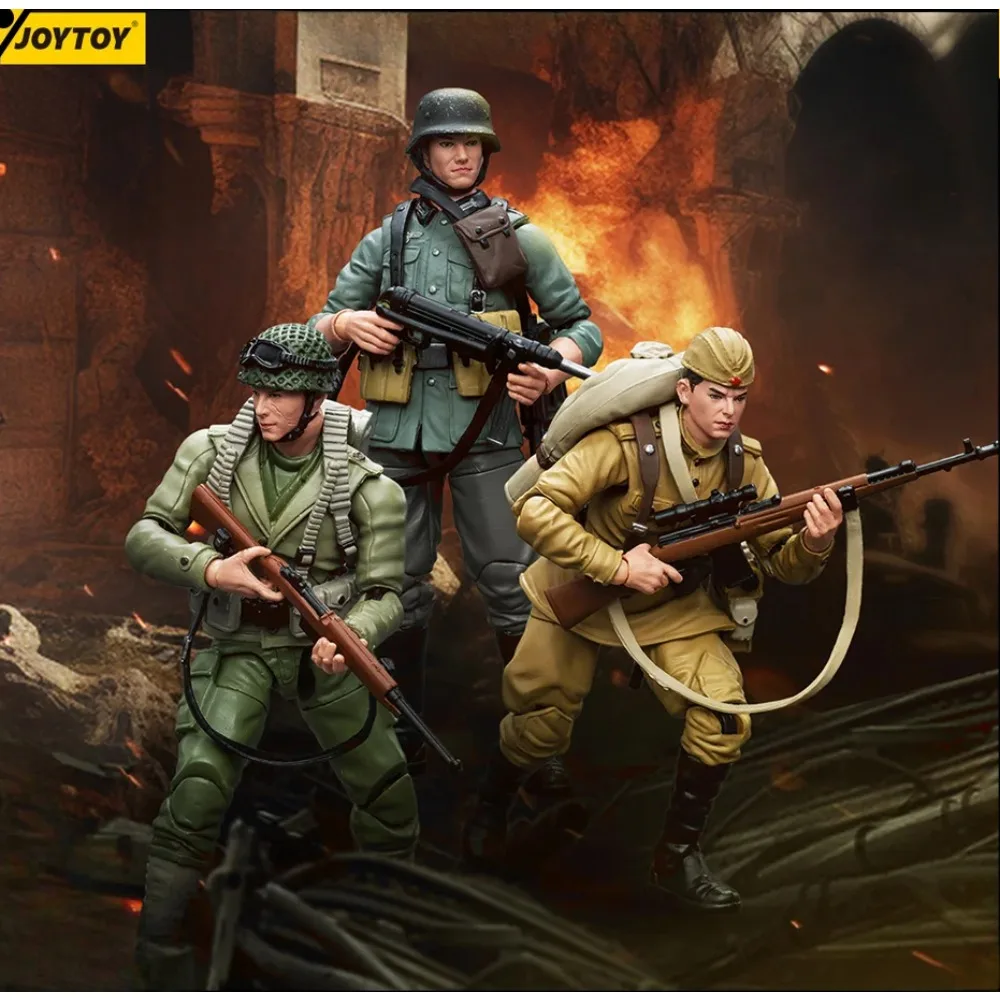 IN STOCK] JOYTOY 1/18 Action Figure WWII Army Military Anime Figures Toy Model Movable Joints Gaming Soldier Collection Boy Gift