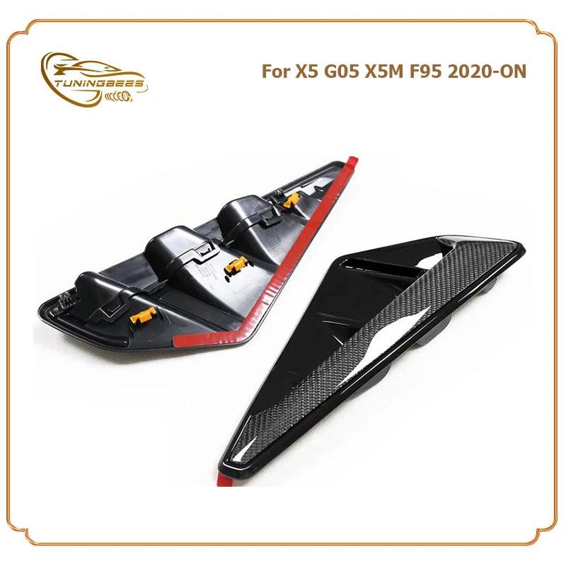 ABS/ABS+Carbon Fiber Replacement Style Car Side Fender Vent Trim Cover for BMW X5 G05 2019 2020 2021 X5M F95 2020 2021 with Logo - view 3