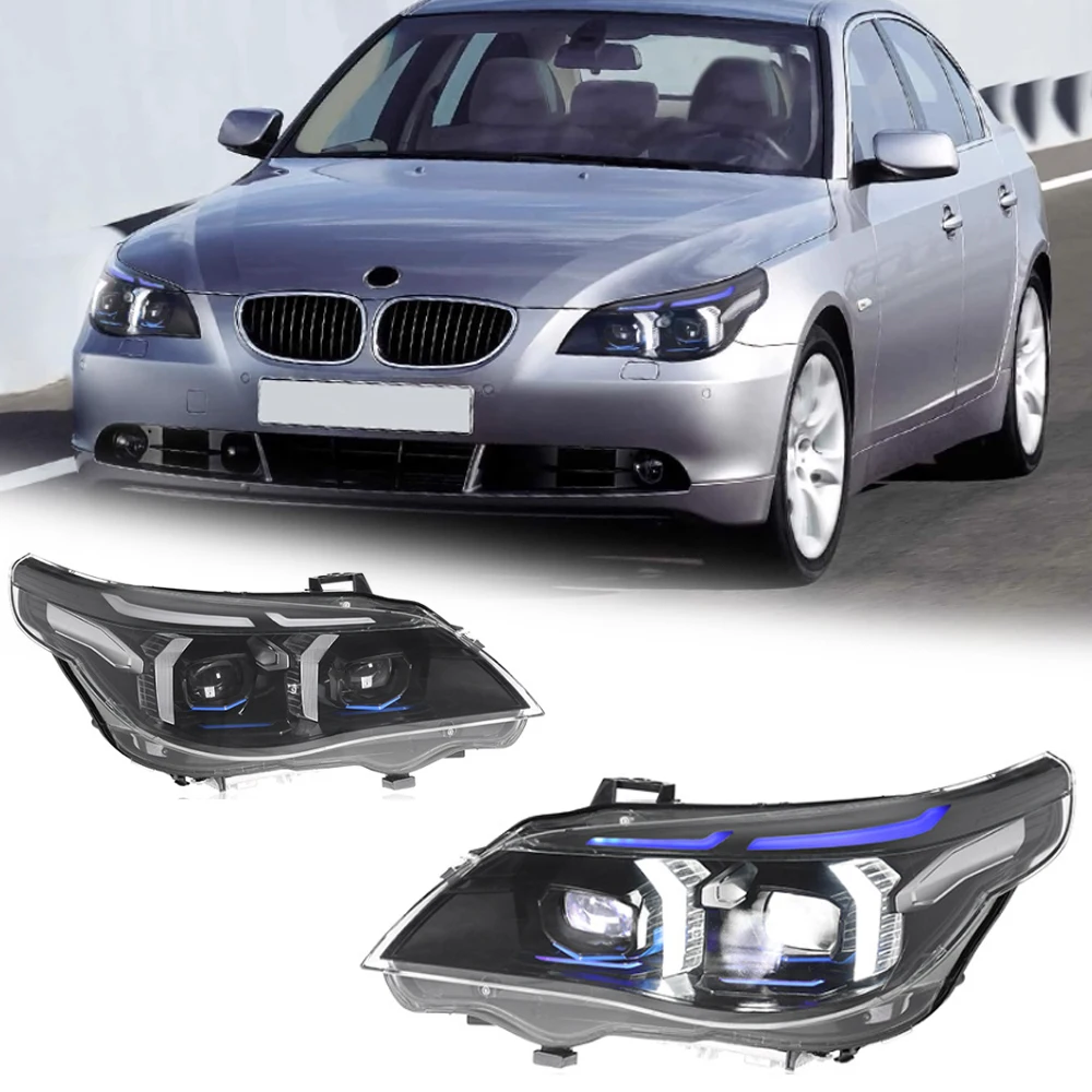 

Светодиодные фары для BMW 5-й серии E60 03-10, новый стиль, полностью светодиодные DRL, автомобильные фары в сборе, аксессуары для сигнала, модифицированная лампа