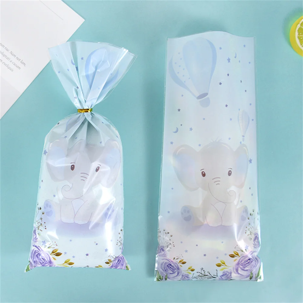 50pcs Baby Elephant Candy Gift Bags Cookie Bag Kids Birthday Party Favors forniture Girl Boy Baby Shower Gift