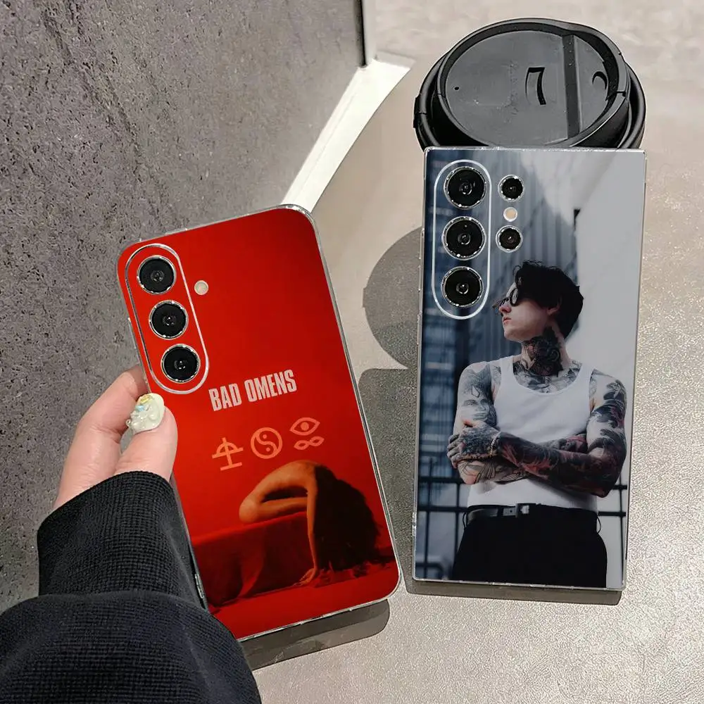 B-Bad O-Omens N-Noah Phone Case For Samsung S25,S24,S21,S22,S23,S30,Ultra,S20,Plus,Fe,Note,10,9,5G Transparent