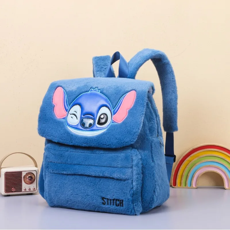 New Plush Cartoon Strawberry Bear Stitch Kuromi Melody Backpack Girl\'S Heart Cute Doll Backpack Fresh Leisure Fashion Backpack