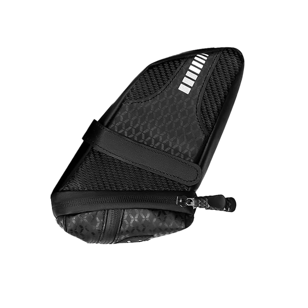 Compact Bicycle Rear Seat Bag Featuring Reflective Logo and Side Strips Plus Taillight Mount for MTB For Road Bikes