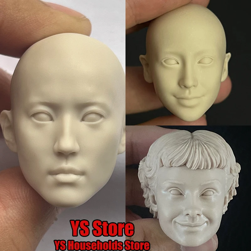 Unpaint 1/6 Women Soldier Crystal Liu yifei Anglebaby Western Beauty Girl Head Sculpt For 12'' Figurine Practice Drawing Models