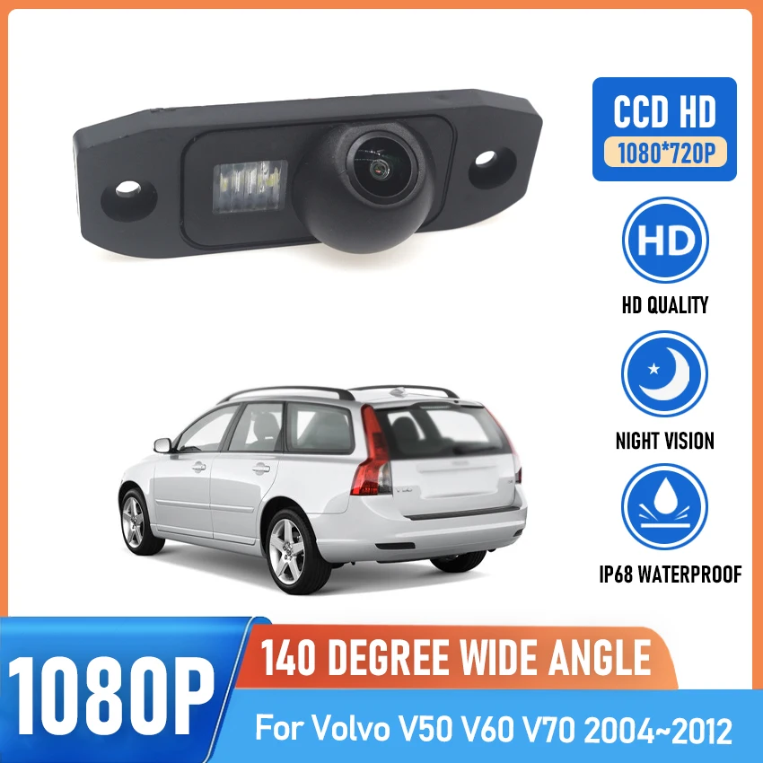 

Резервная парковочная камера заднего вида с ночным видением, высококачественная автомобильная камера заднего вида RCA для Volvo V50 V60 V70 2004 ~ 2012