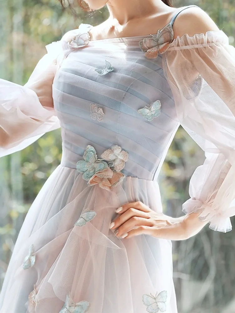 فستان حفلة قصير جميل، فساتين حفلة موسيقية خرافية، فساتين صيفية بأكمام على شكل قلب