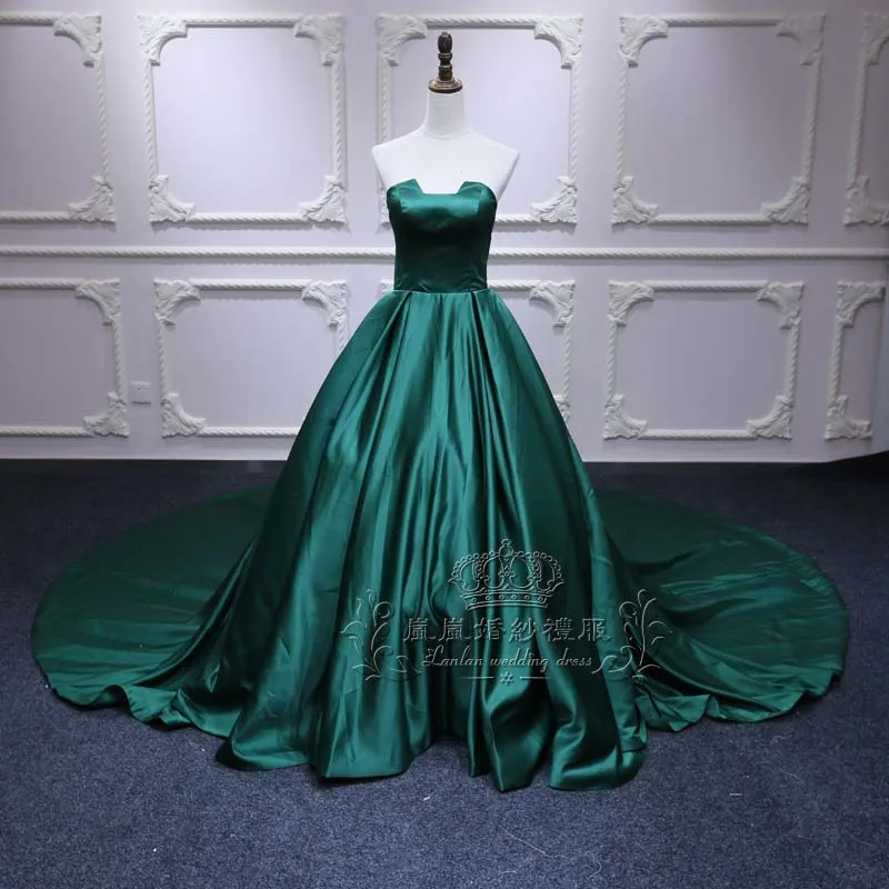 2024 new niche green design bandeau trailing dress skirt