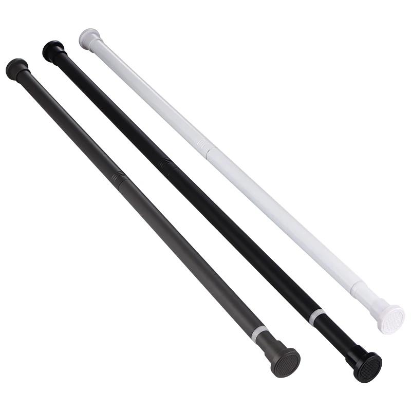 Adjustable Stainless Steel Shower Curtain Rod 80-240cm Telescopic No-Drill Clothes Drying Rack for Balcony Bathroom