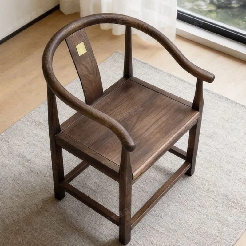 New Chinese black walnut chair, armchair, surrounding chair, tea chair, zen chair, backrest, host and guest chair