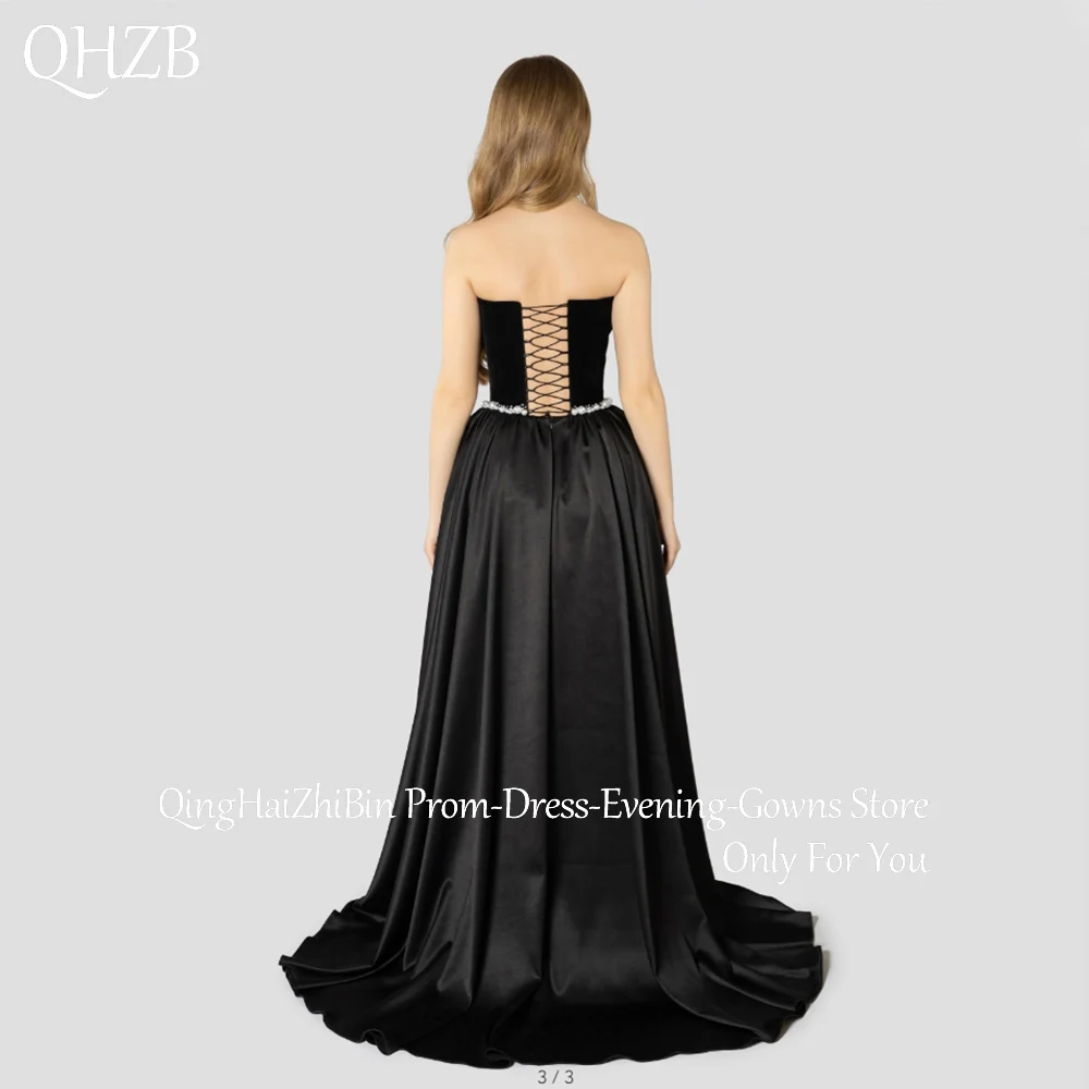 Personalizado elegante longo contas vestidos de noite para ocasiões especiais cetim até o chão varredura trem feminino vestido de festa de gala 2025