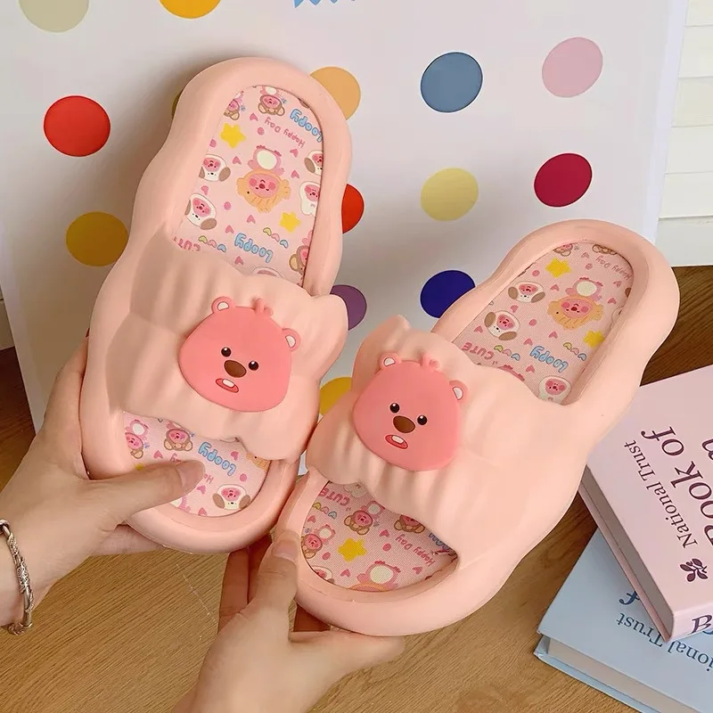 Cute beaver slippers female summer wear Internet celebrity soft bottom home non-slip deodorant indoor word cool slippers