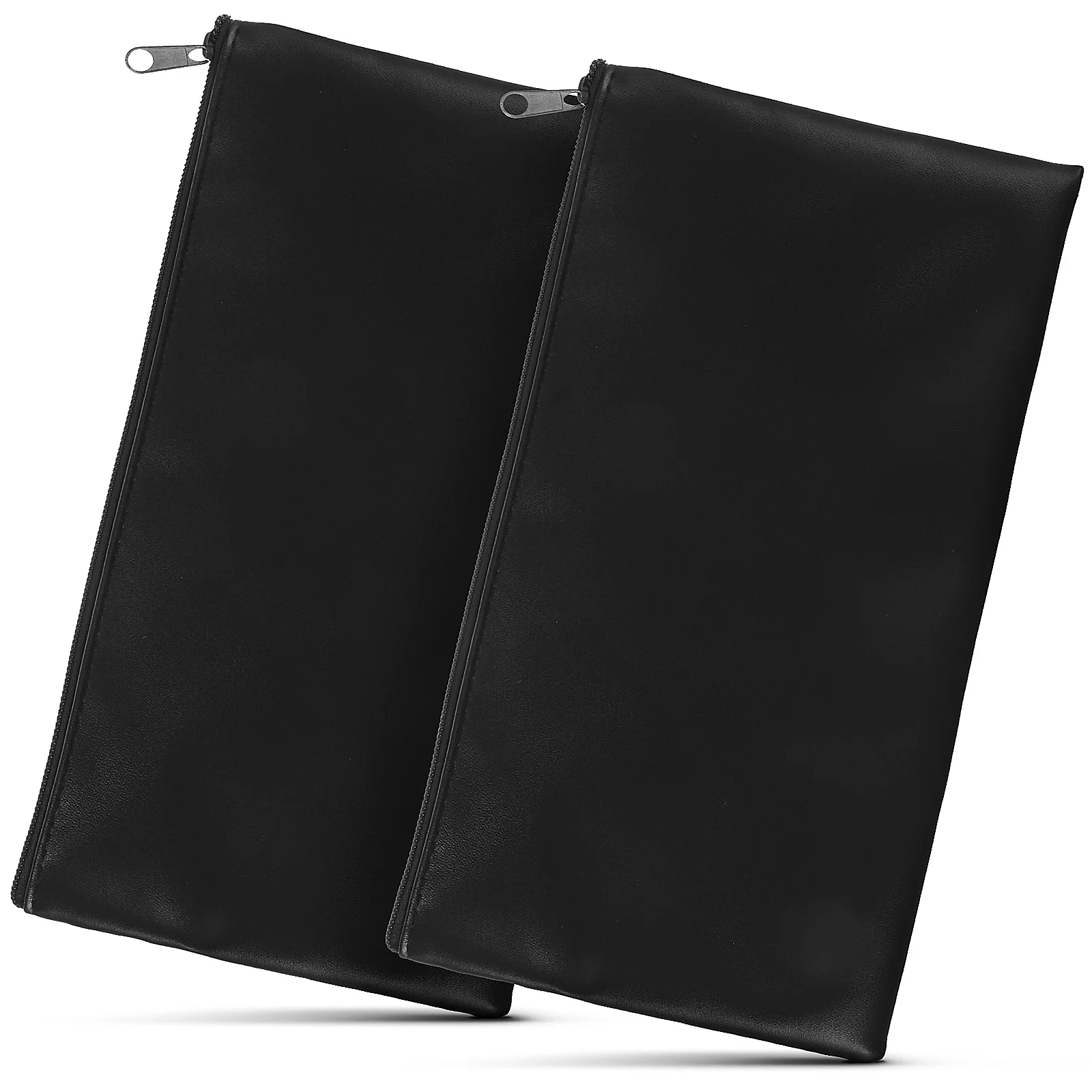 

2 Pcs Pocket Storage Bag Men Wallet Money Holder for Traveling Black Pu Women Miss