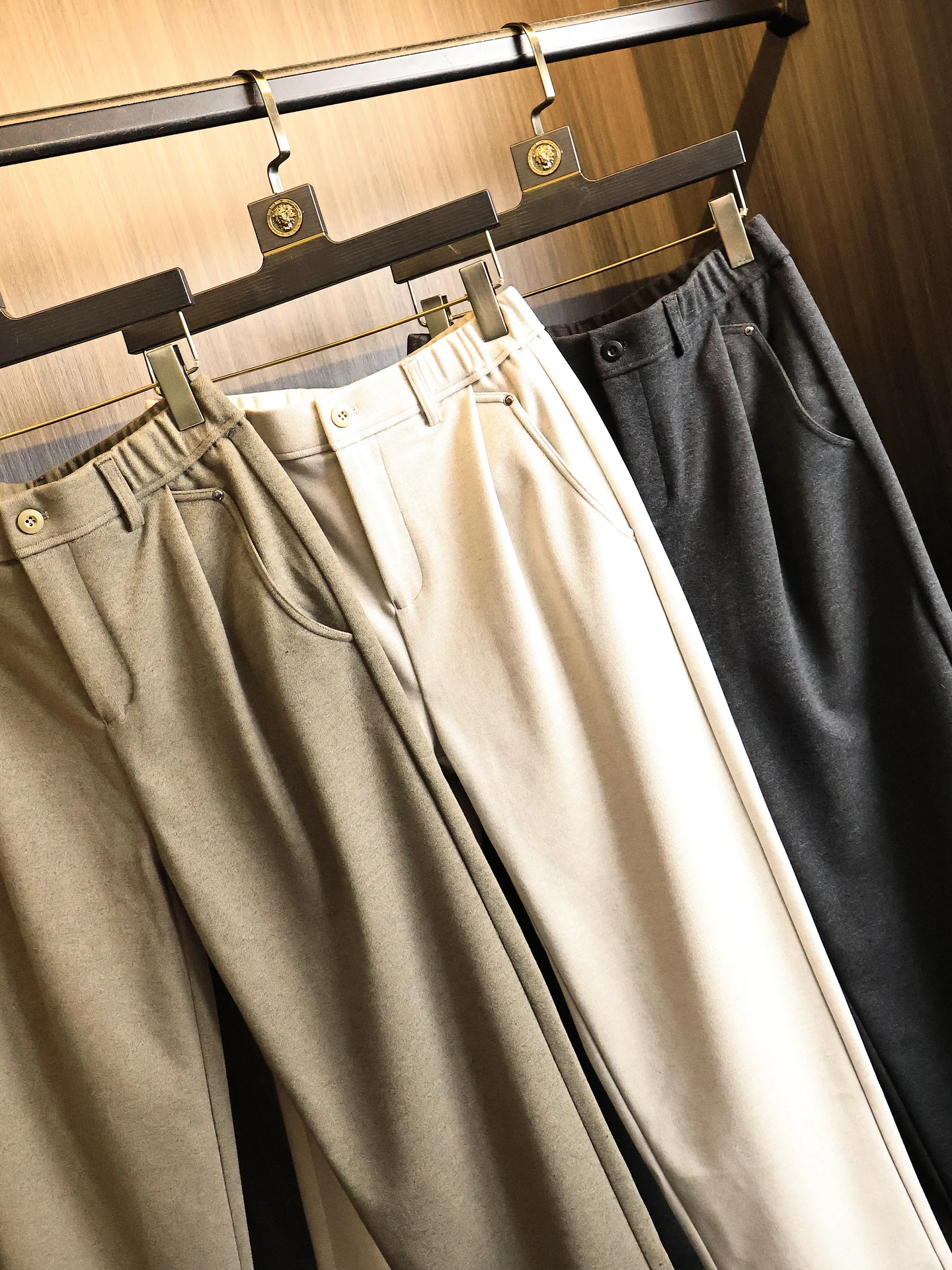 Thickened Woolen Casual Pants for Men Fashionable All-Match Business Commuting Straight Leg Pants Winter Warm Straight Tube